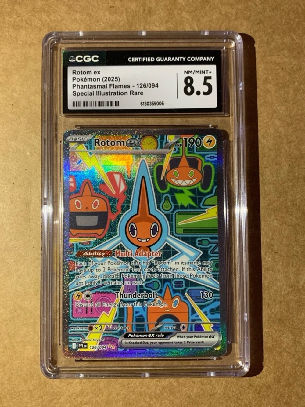 CGC Graded Rotom ex Pokémon Holo Card - Orange/Blue